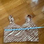 A New Day Crop Linen Sleeveless Shirt Tank Top w shorts Set Brown Zebra Sz L/XL Photo 5