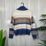 Liz Claiborne  Turtleneck Knit Sweater Earth Tones Ski Sweater size S Small Photo 3
