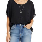 Chaser  Womens Blouse Sz XS Boxy Star Beaded Sequins Baddie Witchy Gothic Vampy Photo 0