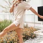 Kittenish  vera tan button down romper NWT S Small Fleece Photo 1