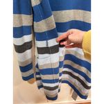 Akris  Bergdorf Goodman Reversible Longline Cardigan Striped Sz 6 Flaw Gray Blue Photo 5