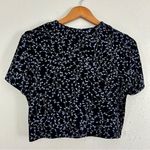 Ronni Nicole 🦋 Vintage  Black Blue Short Sleeve Button Down T-Shirt Cardigan 4P Photo 2