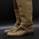 Coach  Marlena Olive Tan Genuine Leather Buckle Side Riding Tall Boots Size 6.5 Photo 2