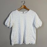 Vince Camuto  Puff Sleeve Lace Textured Blouse Women's Small White Layered Boho Photo 2