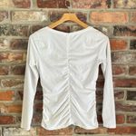 Athleta White Daydream V Neck Long Sleeve Shirt Top, M Photo 4