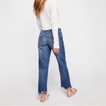 Free People  We The Free NWT Maggie Straight Leg Raw Hem Jeans in Sequoia Blue Photo 1