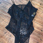 Victoria's Secret Victoria’s Secret vintage gold label black semi sheer lace M bodysuit Photo 0