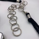 Vintage 1980s Brutalist Chain Mail
Rope & Metal Waist Cinch Belt Silver Photo 4