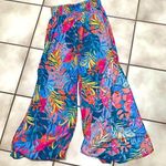 Kona Sol  Palazzo smocked waist beach pants woman size SMALL slit on side floral Photo 0