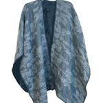 Woolrich Reversible Blanket Wrap Two Tone Gray Poncho Shawl OSFA Photo 0