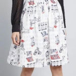 Modcloth  Daytrip Darling Circle Skirt Paris Dog Umbrella City Size Large Photo 0