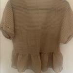 Blue Pepper Beige Striped Women Top Tan Size M Photo 4