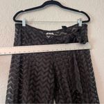 Mud Pie  Women Black Casual see through mesh lace Pants chevron print MEDIUM #83 Photo 5