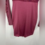Haute Monde Chic  Burgundy Crochet Lace Bodycon Dress Long Sleeve Size Small 33” Photo 7