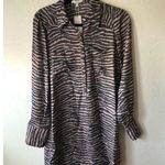 Joie NWT  Zebra Talma Long Sleeve Mini Shift Shirt Dress Photo 3