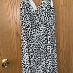 EXPRESS White/Black Leopard Midi Dress Photo 0