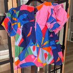 Tuckernuck Sugarlips colorful print blouse puff sleeves top farm rio embroidered tropical Photo 2