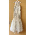 COLORS Ivory Gown Mermaid Mesh Embellished Sleeveless Evening Wedding Dress 14 Photo 13