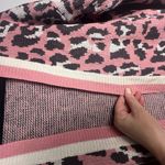 Umgee Pink and White Cardigan Sweater with Leopard Print Photo 2