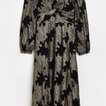River Island Black Jacquard Long Sleeve Midi Dress Photo 4