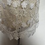 Lucy in the Sky Lace Applique Shimmer BodyCon Dress Sz S Cream Sleeveless Fairy Photo 3