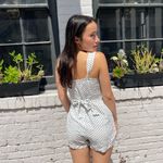 Mango  mng polka dot button up romper Photo 2