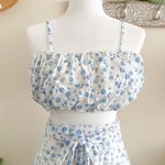 Mable Sorrento Blue White Floral Embroidered Crop Top size Medium Photo 1
