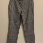 H&M Womens Size 6 Dress Pants Plaid Trousers Black White Slim Straight Leg Photo 0