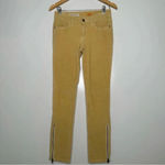 Pilcro and the Letterpress  Pale Yellow Zipper Ankle Stet Corduroy Pants Size 27 Photo 0