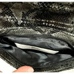 Big Buddha Faux Snake Skin sequin Clutch Purse black Shoulder Chain Strap y2k Photo 8