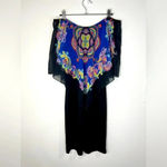 🆕 NWOT Agenda Black Dress with Blouse Shaw Off the Shoulder Overlay Paisley Photo 5