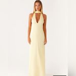 Peppermayo NWT  Exclusive - Alicia Satin Halter Maxi Dress - Yellow Photo 1
