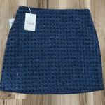 CeCe NEW  Tweed Shimmer Mini Skirt Blue Silver Women’s 8 Photo 0