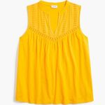J.Crew Eyelet Cotton Sleeveless Split Neck Tank Top Yellow/Orange Size XL NWT Photo 0