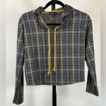 Cropped Plaid Boxy Festival Vintage Small Y2K Grunge Pullover Streetwear Black Photo 0