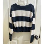 Tommy Hilfiger Tommy Jeans Navy & White Striped V-neck Cropped Pullover Knit Sweater XS/S EUC Photo 2