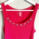 Old Navy Red Beaded Boyfriend Fit Scoop Neck Cotton Tank M Photo 1