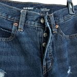 Old Navy SZ 0 Slouchy Straight Jeans Hi-Rise Button-Fly Distressed Frayed Hems Photo 3