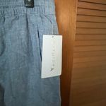 Athleta  Retreat 100% Linen Wide Leg Pant in blue size 16 NWT Photo 2