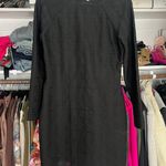 Reformation DEE waffle print sheer long sleeve bodycon mini little black dress L Photo 13