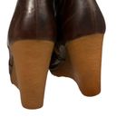 Michael Kors Rory Shearling Wedge Lace-Up Ankle Boots Distressed Leather, Sz 11 Photo 7