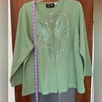 Bob Mackie Women Plus Wearable Art Mint Green Sequin Peacock Design NWT -1X Photo 5