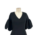 Amanda Uprichard Norelle Dress Mini Short Puff Sleeve V-Neck Black Size Small Photo 3