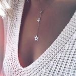 Gold Star Boho Drop Choker Necklace Photo 0