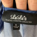 3/$30 Lulus | Chambray Halter Neck Lace Up Back Mini Dress S Blue Photo 3