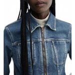 Mango Denim Jacket with Shearling Collar Gio Medium Vintage Blue NWT XXL Photo 3