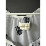 Abercrombie & Fitch  White Boho Blouse with Black Floral Design XS Photo 2