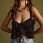 12th Tribe Lilia Black Ruffle Flyaway Tank Photo 0