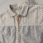 Madewell x The New Denim Project Stripe Mix Button Down Shirt Womens Small White Photo 4