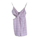 ZARA  Mini Dress Womens M Pink Plaid Sleeveless Cutout Y2K Seersucker Coquette Photo 2